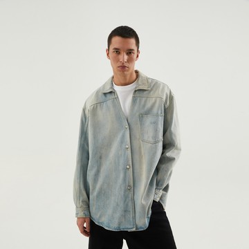 Light blue denim overshirt