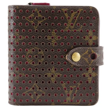 【日本直送】路易威登 LOUIS VUITTON Compact Zipped Compact 雙摺短夾 Perforated M95188 紫紅棕色 MI0036 女仕【二手】