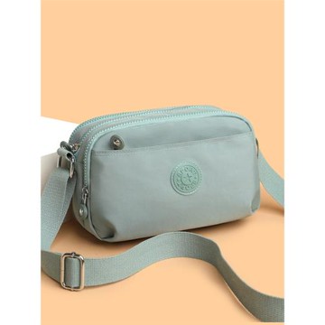 跨境新款時尚百搭中年女包多層大容量單肩斜挎包輕便媽媽包小方包