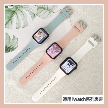 親膚柔軟硅膠錶帶 適用於Apple watch錶帶 硅膠iwatch錶帶 s11 10代 9/8SE7654321錶帶