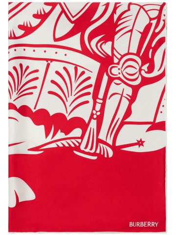 Burberry - EKD-print silk scarf - unisex - Silk - One Size - Red