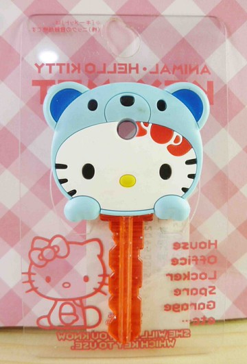 【震撼精品百貨】Hello Kitty 凱蒂貓 KITTY鎖套-藍熊 震撼日式精品百貨