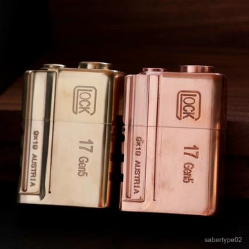 純銅黃銅煤油打火機格洛克複古煤油機重甲方塊異形機 P1RV