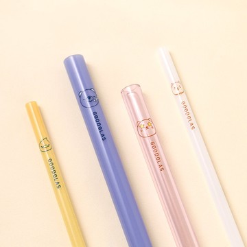 玻玻島-奶油色玻璃吸管