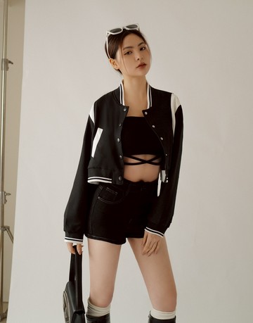 Mando品牌系列；短版皮革配色外套 兩色