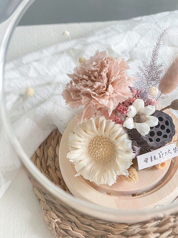 暖之境 x 不凋康乃馨乾燥花玻璃燈罩