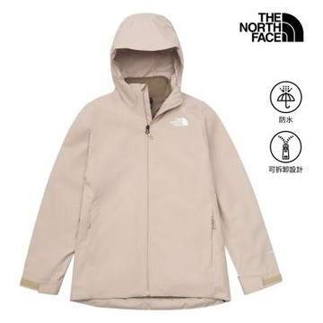 【The North Face 官方旗艦】線上獨家款｜北面女款棕色DRYVENT防水抓絨內裡三合一外套｜8M2WSN4
