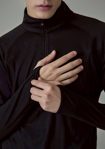 方塊絨半拉鍊上衣