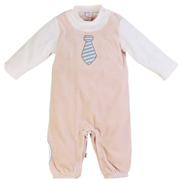 vivibaby 絨毛紳士連身衣  80  卡其色