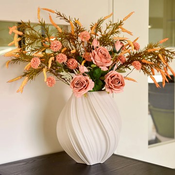 Meric Garden 法式洛可可暮光曲則陶瓷花瓶_華麗大器花束組合