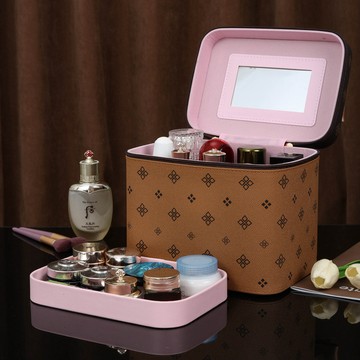 化妝盒 化妝包大容量女化妝品收納盒ins風雙層大號便攜多功能簡約化