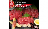 熊本 馬刺し 純 国産 お試し セット 3種 2〜3人前 約210g 馬肉