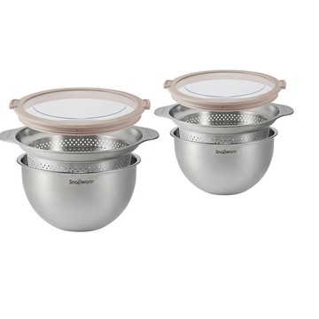 康寧Snapware 不鏽鋼調理盆+瀝水籃(20+24CM)