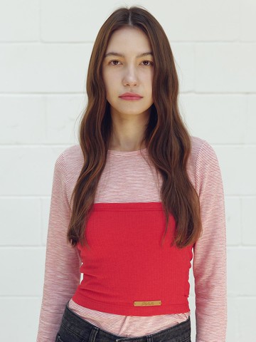 Jersey Tie Detail Body Hugging Crop Top [Red]