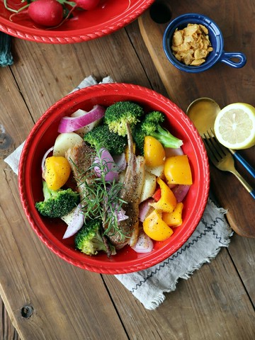 朗汀披薩烤盤陶瓷烤箱紅色盤子烘焙沙拉盤家用芝士焗飯烤盤菜盤