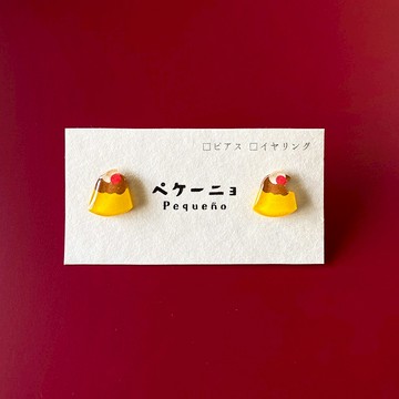 懷舊復古布丁耳针耳夾