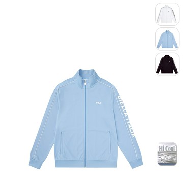 【FILA】男性 吸濕排汗 運動針織外套-淺藍 1JKX-5464-SB