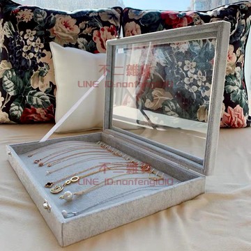 項鏈收納盒首飾盒子腳手鏈戒指吊墜盒鎖骨鏈展示箱帶蓋防塵【不二雜貨】