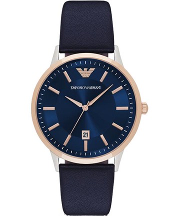 EMPORIO ARMANI亞曼尼 AR2506 都會簡約時尚腕錶/藍面43mm｜樂天全館特惠中★指定刷卡回饋10%