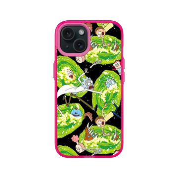 iPhone 15 Clear 粉漾桃 - 瑞克和莫蒂 Rick and Morty - 太空傳送門