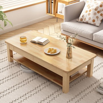 公司貨 超低價 橡膠木全實木茶幾客廳家用客廳簡約小桌子原木純實木小戶型長茶幾 快速發貨