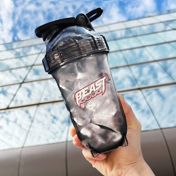 運動水壺 健身搖搖杯帶刻度運動水杯便攜杯子ins高顏值水具