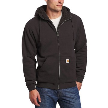 美國百分百【全新真品】Carhartt 外套 街頭 潮牌 潮流 連帽 夾克 厚棉 美式工裝 黑灰色 S號 I694