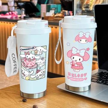 保溫杯316不銹鋼學生高顏值辦公咖啡杯大容量水杯新款卡通520ml