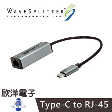 WaveSplitter 鋁合金 外接網路卡 USB Type-C to RJ-45 千兆網卡 WST-UOT003