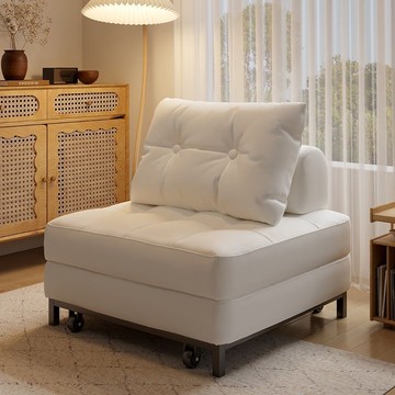 可開票/免運 沙發 折疊沙發床 日式奶油單人沙發床小戶型榻榻米公寓出租房方塊泡芙沙發伸縮折疊