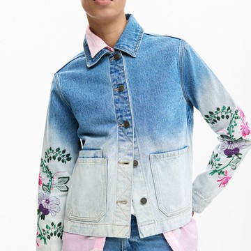 Desigual 襯衫式漸層丹寧外套