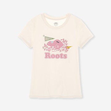 Roots女裝- HERITAGE PREP 短袖上衣 (冷白灰)