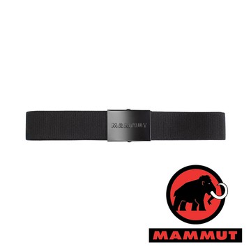 【MAMMUT 長毛象】Mammut 金屬Logo印花編織腰帶『黑』1192-00141 戶外 露營 登山 健行 休閒 時尚 出國 旅遊 腰帶
