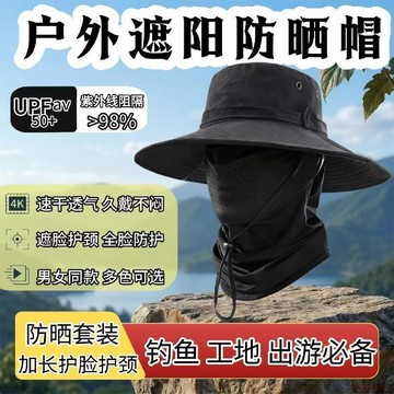 桃園出貨🍂遮陽帽男漁夫帽子二合一男士遮陽帽透氣防曬帽戶外垂釣露營登山帽