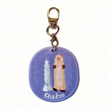 雙面刺繡吊飾-水豚跟101比身高