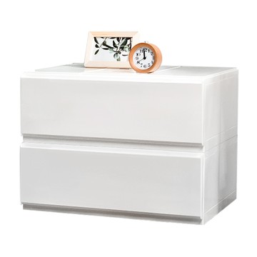 【HOUSE】大寬栗子純白無印風一層抽屜式收納盒-2入-5號-台灣製造5號大寬栗子(2入)