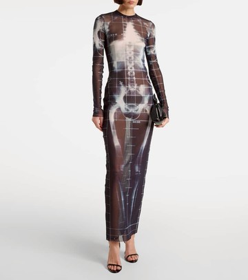 Jean Paul Gaultier Squeletor sheer tulle maxi dress