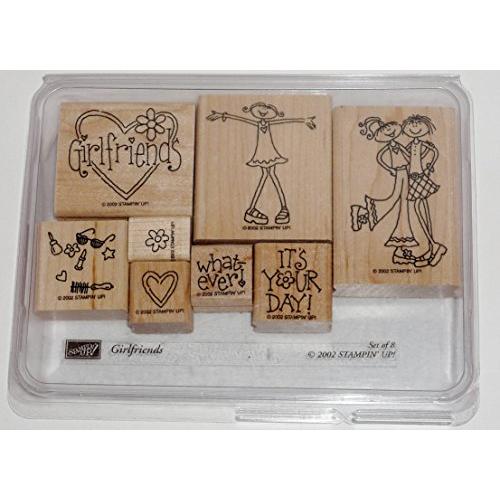 Stampin' Up GIRLFRIENDS pc Wood Mounted Rubber Stamp Set   200 並行輸入品