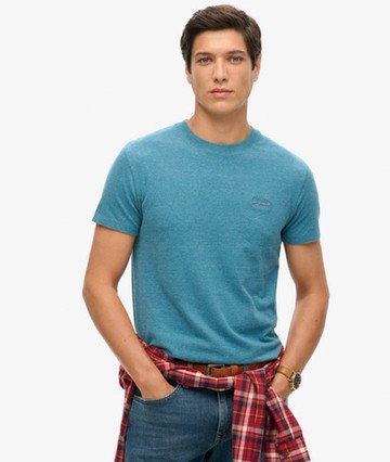 Superdry Men's Men's Organic Cotton Essential Logo T-shirt Blue / Alaskan Blue Marl - Size: L