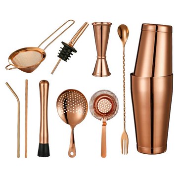 304不銹鋼調酒器套裝基酒新手入門調酒工具 波士頓搖酒壺全套專業