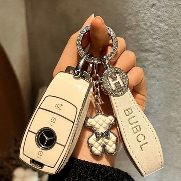 賓士鑰匙套女 Benz W205 W204 GLS GLC300 GLK W176 C300 CLA 汽車鑰匙殼 鑰匙包