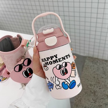 保溫杯女生2023新款高顏值316不銹鋼水杯便攜可愛吸管杯子