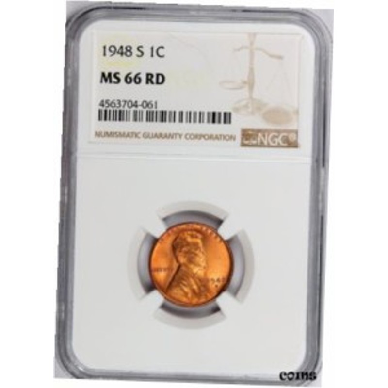 アンティークコイン NGC PCGS Lincoln Cent Certified MS66 RED 1948-S