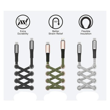 MICRODIA ExeCable Shoelace USB-C to Lightning 鞋帶線充電線 MFi 認證