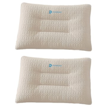 Ishur 伊舒爾 乳膠冰絲涼感水洗枕 表布上層: 100%聚酯纖維(涼感紗) 下層: 100%棉 填充物: 乳膠片 尺寸: 48x74cm  2個  米色