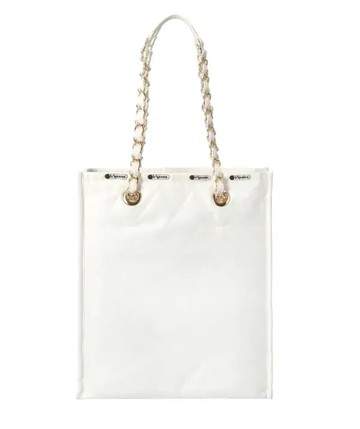 【LESPORTSAC】鍊帶菱格托特包 - 月光絎縫鍊飾