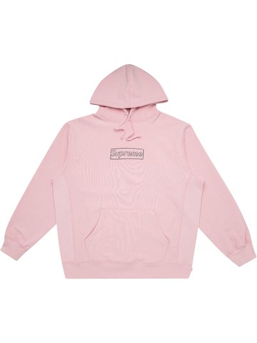 Supreme - x KAWS Chalk Logo drawstring hoodie - men - Cotton - M - Pink
