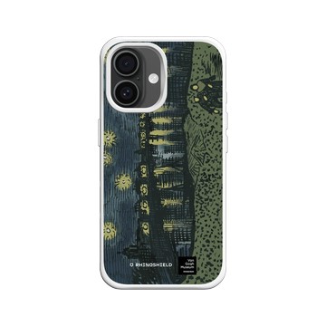iPhone 16 SolidX 白 - Van Gogh Museum - RHINOSHIELD 二創 - 隆河上的星夜