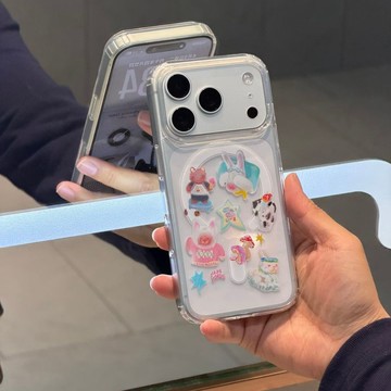 ✨磁吸手機殼✨個性玩偶小兔涂鴉適用iPhone17磁吸15Pro蘋果16/13手機殼14大孔12