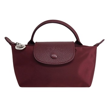 LONGCHAMP LE PLIAGE ONE系列尼龍單色手提化妝包(酒紅)